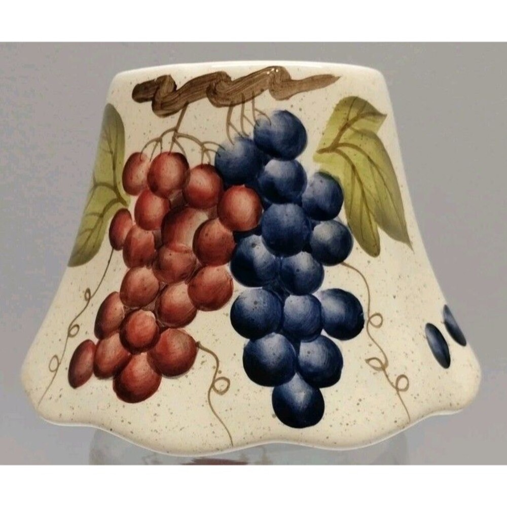 Vintage HOMCO Grapevine Grapes Candle Shade Topper Farmhouse Country Decor
